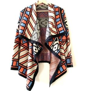 Harper Womens Med Graphic Print Cardigan Sweater